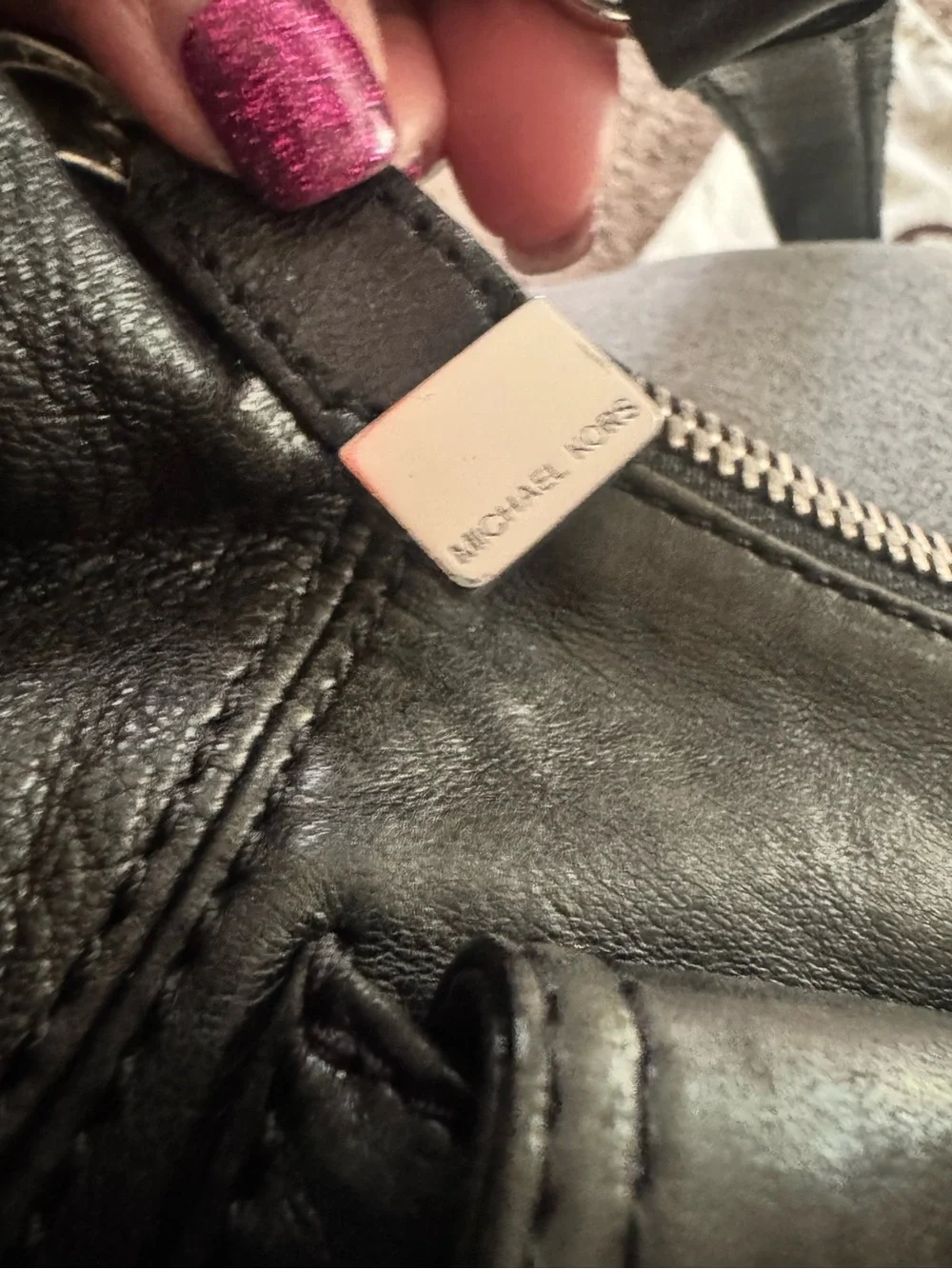 Michael Kors Black Leather Hobo Shoulder Bag, 13x8